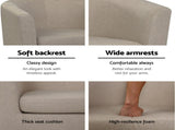 Artiss Armchair Tub Chair Beige Abby UPHO-B-TUB02-BG