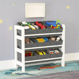 Kids Toy Box Storage Unit Drawers Childrens Bedroom Shelf Baby Nursery Furniture Grey V63-849661