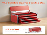 8.6-Inch Portable Metal Tool Box with 3 Drawers, Small Tool Chest with EVA Liners, PP Feet Pads, V767-VVR-CTSBXSGJX86I00F7ZV0