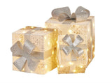 Christabelle 3 Piece Christmas Present Display Set with Lights - Champagne Finish 112_MHA403