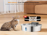 Wireless Pet Water Fountain for Cats and Small Dogs, 304 Stainless Steel, 3.2L Capacity, V1341-ZY-5NM2GH6C-D2