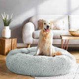 i.Pet Pet Bed Dog Cat 90cm Large Calming Soft Plush Light Grey PET-BED-D90-LTGR