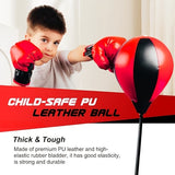 Red kids boxing set, standing punching bag, boxing gloves kids, kids fitness equipment, boxing V1347-140-82478