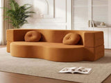 Artiss Folding Sofa Bed Floor Couch 2-in-1 Convertible Futon Loveseat Orange SB-B-SOFA-FD-OR