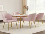 Artiss Dining Chairs Set of 4 Velvet Armchair Pink UPHO-C-DIN-5220-VEL-PKX4