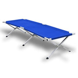 Camping Bed Folding Stretcher Light Weight w/ Carry Bag Camp Portable - blue V610-CAMSTRECOL-BLU