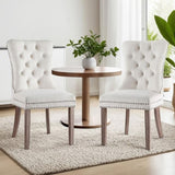 1 Set of 2 Artiss Dining Chairs Beige Velvet UPHO-C-DIN-1061-BGX2