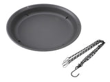 Hanging Bird Feeder with Hook Metal Chain Plastic Bird Bath Feeding Bowl Round Tray for Outdoor V1294-YM0901-3111240176211