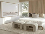 Interior Ave - Hendrix Arched Textured Ottoman - Frosted Stone V355-IA-OTT-HND-FG