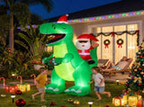 Jingle Jollys Christmas Inflatable Dinosaur 2.5M Illuminated Decorations XMAS-INF-DINO-SAN-8FT
