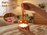 Dual-Expression Halloween Pumpkin Night Light with 7 Modes, Pull-String Control, and Rechargeable V1341-ZY-LHA5W2PK-2PCS