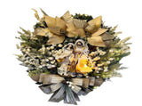 Xmas Wreath Decoration with LED Light Hanging Decor Sacred Meaning Xmas Wreath for Indoor Outdoor V1294-YM0901-3115240105111