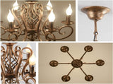 French Country Chandelier, 6 Lights, Rustic V178-20881