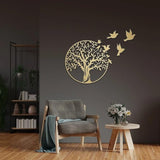 Metal Tree of Life Wall Art 7 Flying Birds Wall Sculpture V63-842511