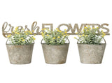 Three Bucket 'Fresh Flowers' Wall Planter 51x26cm V637-11061PLN