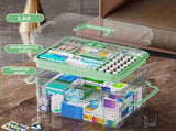 Medicine Storage Box, 2-Layer Multi Grid First Aid Medication Container, Portable Household Medicine V1237-ZY00B0DKTFLNYN