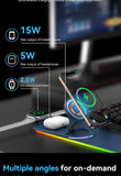 Wireless Charging Mouse Pad 15W RGB Gaming Mousepad Waterproof Desk Mat with Phone Holder V1079-MOUSRPADBLUE