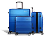 Wanderlite 20" 24" 28" Luggage with TSA Lock Spinner Travel Suitcase Carry On Hard Shell Luggage LUG-ABS-LINE-3SET-BU