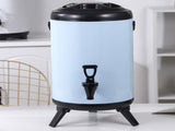 SOGA 14L Stainless Steel Insulated Milk Tea Barrel Hot and Cold Beverage Dispenser Container with VICDISPENSER14LWHT