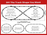 Model Train Set, Remote Control Train Toys with 3Way Smoke Locomotive, 5 Train Cars, Luxury Track V1107-CS-ZQHCGDTZ