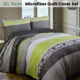 Big Sleep Ali Neon Quilt Cover Set King V442-HIN-QUILTCS-ALINEON-GREY-KI