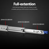 Giantz 2x Drawer Slides Heavy Duty Full Extension Locking 750-1500mm Length DS-53MM-750-SI