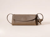 Genuine Leather Flap Crossbody Bag with Elephant Charm - Compact & Stylish Shoulder Purse V888-ELOSUNG35966