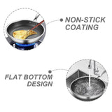 Honeycomb Non-Stick Stainless Steel Frying Pan Plated Silver for Even Heat Distribution V1366-AZ2-W-13965