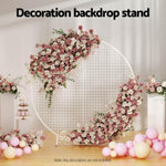 2M Round Backdrop Stand Wedding Background Decoration Party Flower Balloon Display WESD-ROUND-NET-2M-WH