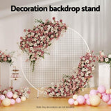 2M Round Backdrop Stand Wedding Background Decoration Party Flower Balloon Display WESD-ROUND-NET-2M-WH