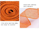 4 Rolls Thanksgiving Fall Wired Ribbon for Craft, 24 Yards Orange Buffalo Plaid Burlap Ribbon for V1366-AZ2-W-13328