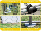 VaKa 3x2x1.95m Metal Walk-in Chicken Coop Rabbit Hutch Cage Hen House Chook Au V465-V51000