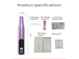 Purple Portable Wireless Professional Electric Nail Drill Machine Includeing 6 Nail Drill Bits V888-ELOSUNG39626