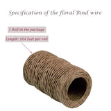 1Roll Floral Vine Bind Wire,164FT Portable Bind Wire Twine for Wreath,QZS Brown Floral Wrapping V1189-WXFWAL-20260319-00389