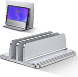 Double Vertical Aluminum Laptop Stand, Adjustable Desk Holder V1263-JX-5166