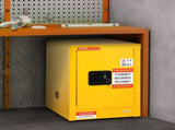 12 Gallon Safety Cabinet for Flammable Liquids Single door and Manual Close Yellow Hazardous Storage V952-XFG56X43X43CMHS01V0