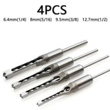 Square Hole Drill Bits for Wood 4-Piece Woodworking Mortising Chisel Set U-Shape Punch Bits for V1366-AZ2-W-11801