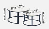 Interior Ave - Premier Nested Coffee Table Set - White Marble Stone V355-IA-CT13-MB