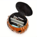 Halloween Upgraded Fun Pumpkin Bag, Dual-Strap Design, PU Material, Medium-Large Capacity, Party V1232-NGB-002