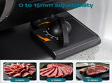 Devanti Meat Slicer Bread Vegetable, 200W Power 0-15mm Adjustable Easy Clean Stable Stainless Steel FS-190-20A-BK