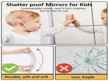 Shatterproof Acrylic Mirror Tiles 4-Pack Wall Stickers for Kids, Home Gym, Bedroom & Bathroom, V1107-CS-RJZ1616