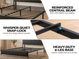 Artiss Queen Bed Frame with LED Lights and Storage Headboard Charging Station BFRAME-J-MEL-Q-BK-AB