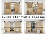Sliding Barn Door Hardware Kit Heavy Duty Rust Resistant 2M V178-66895