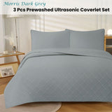 Jane Barrington Morris Dark Grey Ultrasonic Embossed Lightly Quilted Reversible Coverlet Set Queen V442-IDC-COVERLETS-MORRIS-DARKGREY-QS