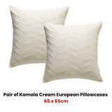 Bianca Pair of Kamala Cream European Pillowcases V442-BCA-PILLOWC-KAMALA-CREAM-EU