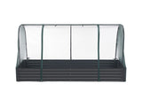 Green Fingers Raised Garden Bed with Mesh Netting Galvanised Planter Box Bird Proof 180x90x120cm GB-REC-GH-180-BK