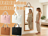 Foldable Full Length Mirror, Hanging Wall Folding with Handle Shatterproof Acrylic Design, Folds for V1107-CS-EGWTPM52