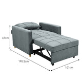 Suri 3-in-1 Convertible Sofa Chair Bed by Sarantino - Airforce Blue SOFA-YGG-7001-LNN-BLU