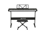 Alpha 61 Keys Electronic Piano Keyboard Digital Electric w/ Stand Stool Touch EK-JK-62-BK-H-B01