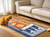Sardine Can Bath Mat, Blue Bathroom Rugs for Bedroom, Soft Washable Rug Non Slip Cute Kitchen Bath V1258-DP02-C-555